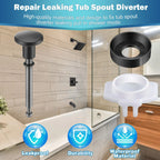 304 Stainless Steel Bath Outlet Diverter Shower Faucet Repair Kit Bath Outlet Diverter Richie's 1 Pack Black