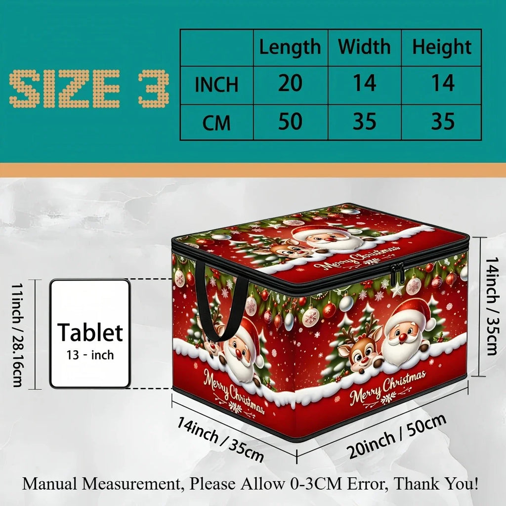 Large Foldable Christmas Storage Box with Lid | Santa Design Foldable Storage Box Richie's L 1 Piece