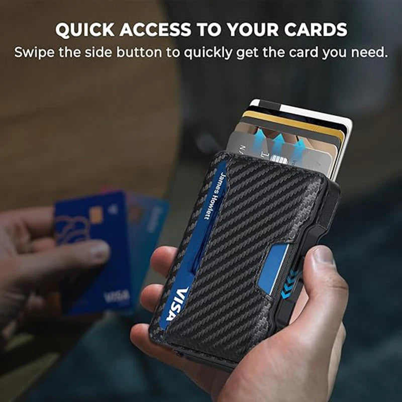 Zeeker RFID Blocking Carbon Fiber Slim Pop-Up Wallet for Men RFID Card Wallet Richie's