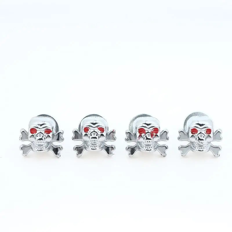 4Pcs 3D Skull License Plate Bolts for Cars & Motorcycles License Plate Fasteners Richie's Silver 4pcs