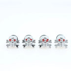 4Pcs 3D Skull License Plate Bolts for Cars & Motorcycles License Plate Fasteners Richie's Silver 4pcs
