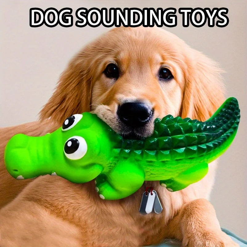 Crocodile Squeaky Dog Chew Toy – Durable Rubber Latex Dog Chew Toy Richie's