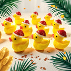 10pcs Miniature Christmas Duck Figurines with Santa Hats Christmas Figurines Richie's