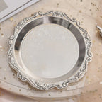 Luxury Round Gold Silver Iron Cake Serving Tray – 3 Sizes Decorative Serving Tray Richie's silver-4inch