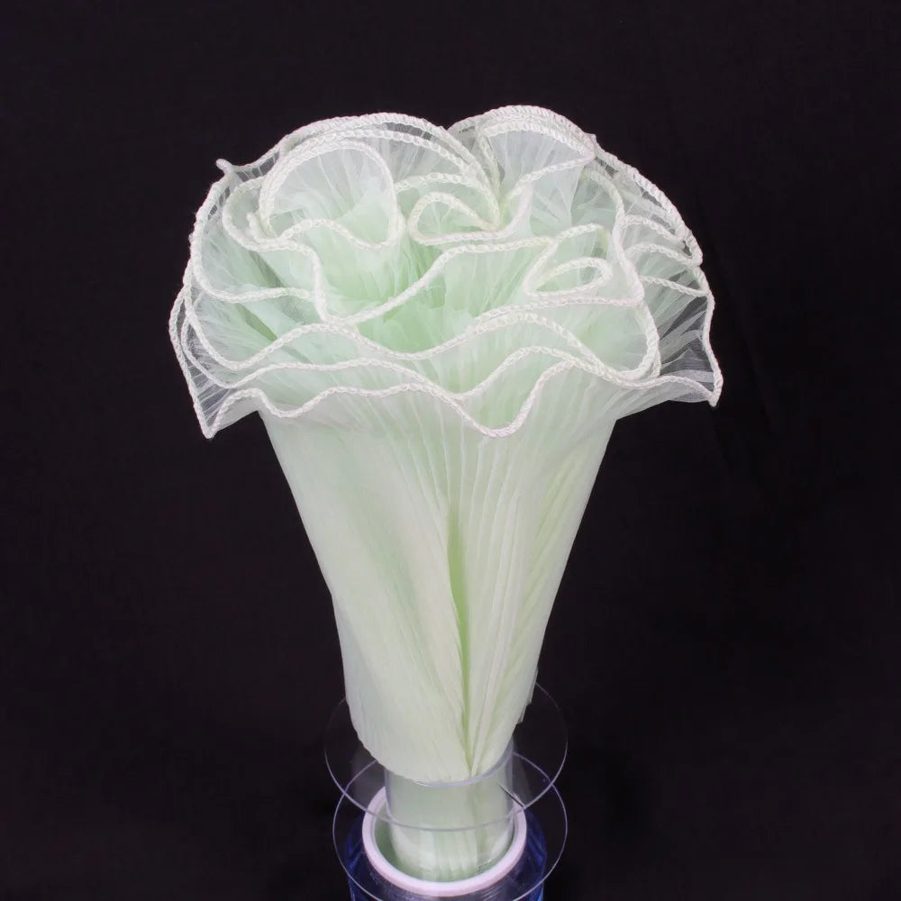 Pearl Wave Lace Mesh Flower Bouquet Wrapping 28cm x 4 Yards Florist Wrapping Mesh Richie's Green Plain one size