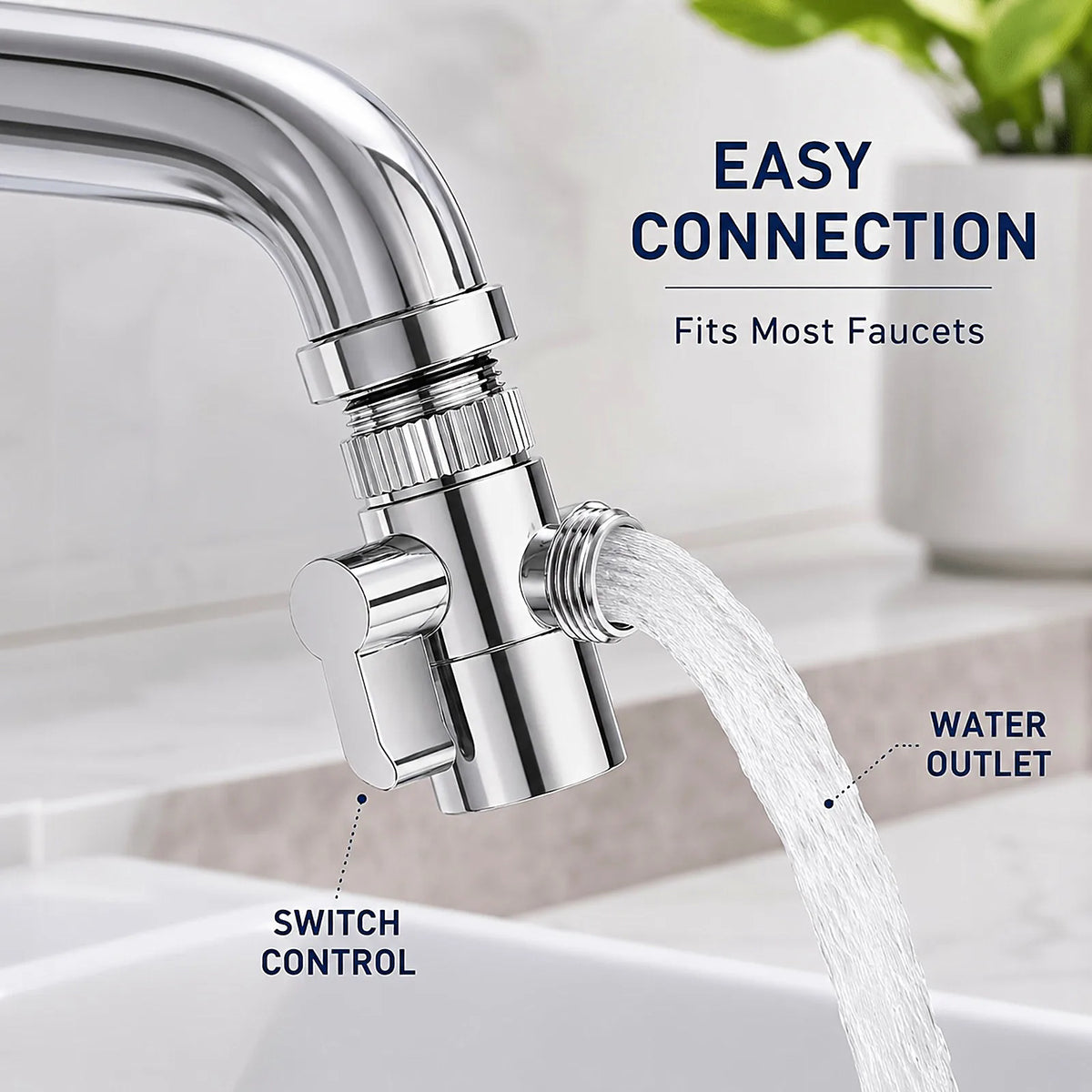3-Way Faucet Water Splitter Valve M22/M24/G1/2 Copper Faucet Diverter Valve Richie's