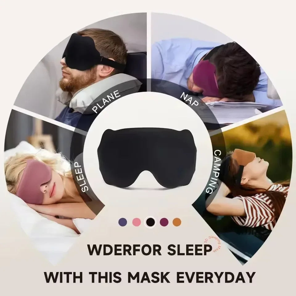 FUCHU 3D Sleep Eye Mask – Portable Blackout Travel Blindfold Sleep Eye Mask Richie's