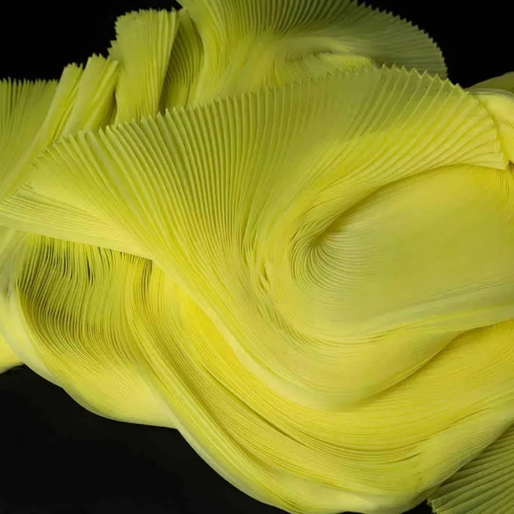 Pleated Organza Fabric 142cm Wide | 1 Yard DIY Dress & Decor Pleated Organza Fabric Richie's Yellow