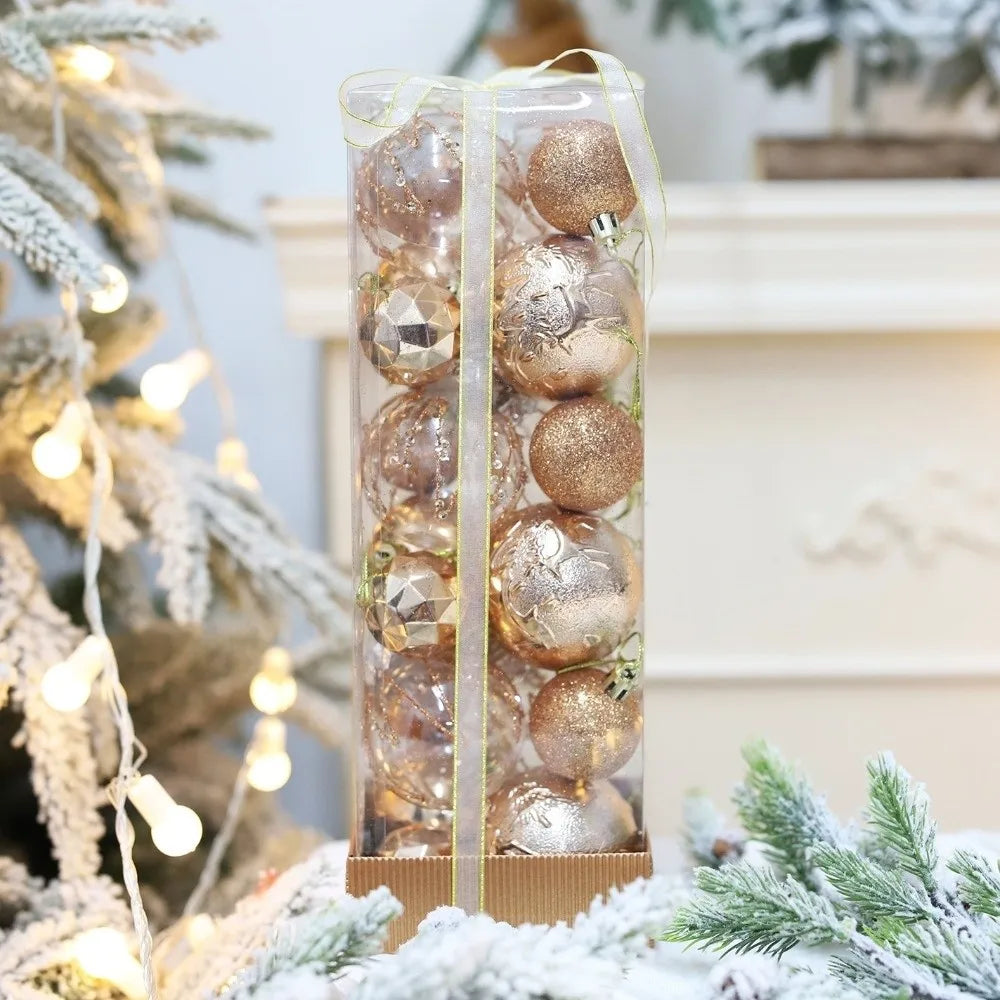 24pcs Christmas Ball Ornaments Set – 4cm & 6cm Xmas Baubles Christmas Ornament Set Richie's
