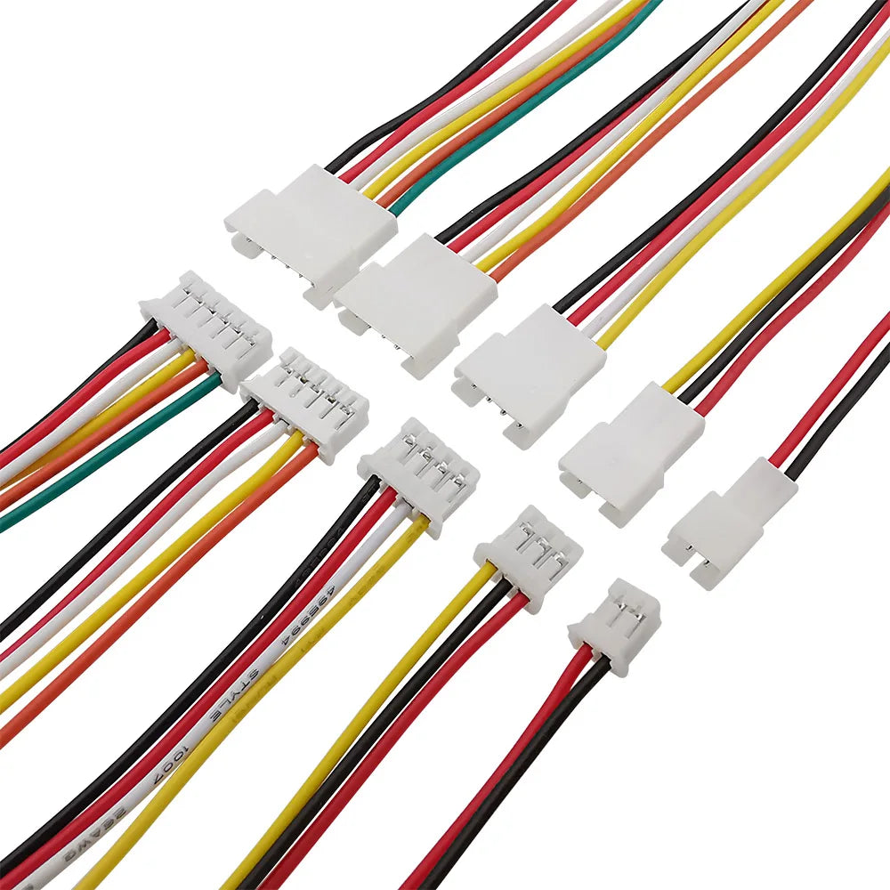 10Pcs JST PH 2.0mm Connector 2–6 Pin Male Female 26AWG Cables Wire Connector Set Richie's