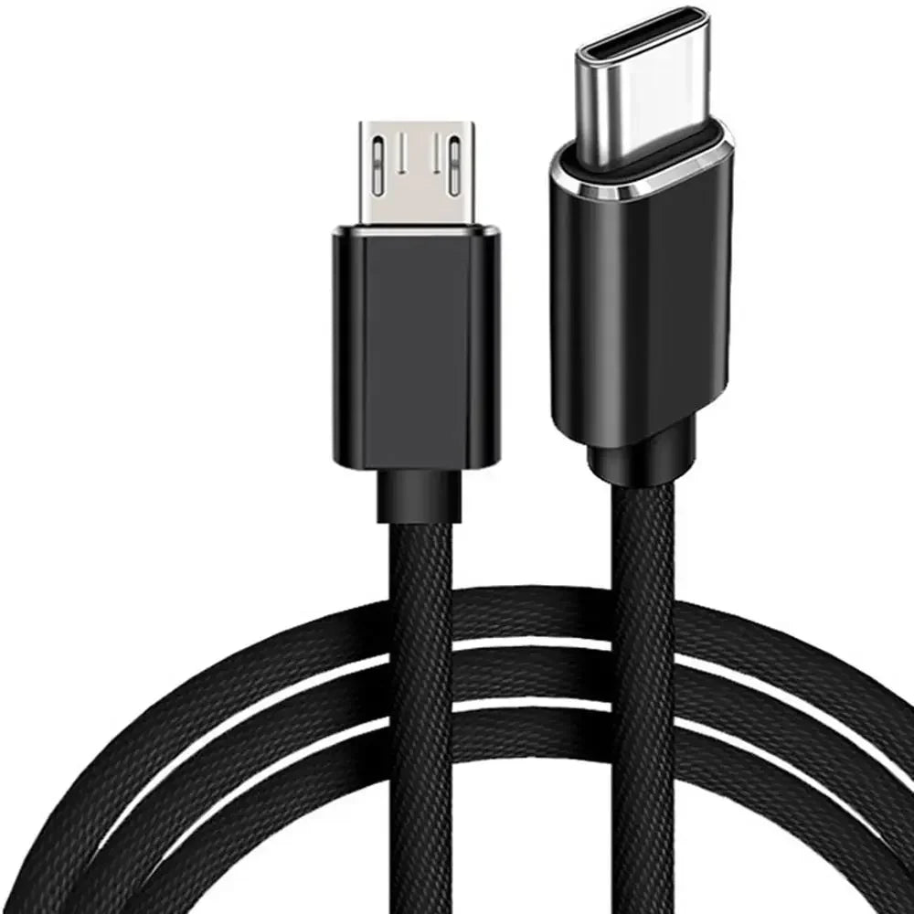 USB-C to Micro USB Fast Charging Cable 5A 100W QC4.0 – 1m USB Charging Cable Richie's Black 1M