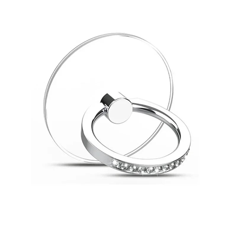 Transparent Diamond Ring Phone Holder – Rotatable Finger Grip Phone Ring Stand Richie's round