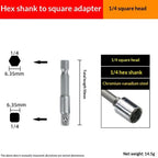 Chrome Vanadium Socket Adapter Set 1/4" 3/8" 1/2" Hex Shank Socket Adapter Set Richie's 50mm A
