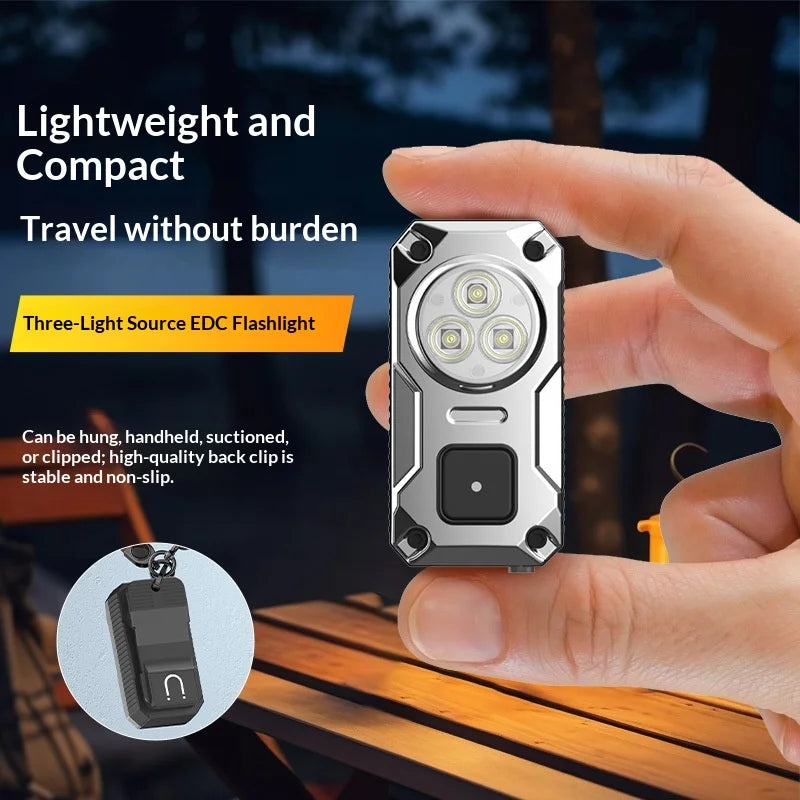 1200mAh Tri-Source EDC Flashlight | Magnetic USB-C Rechargeable EDC Tactical Flashlight Richie's