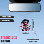4 Pcs 2D Acrylic Hip Hop Monkey Car Rearview Mirror Charms Car Interior Charm Richie's