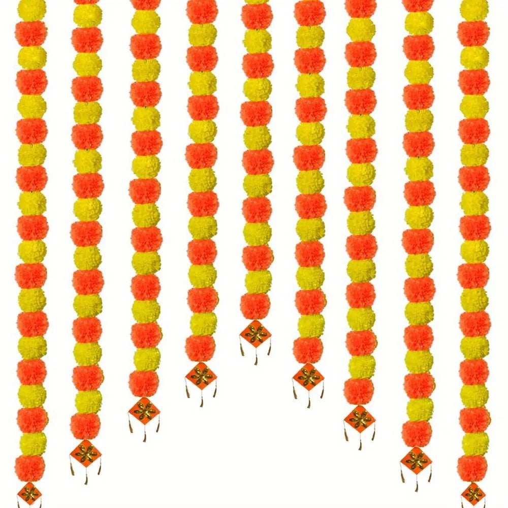 Artificial Marigold Garland – Diwali, Wedding & Festival Decor Artificial Flower Garland Richie's