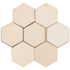 100Pcs Beech Wood Hexagon Craft Pieces for DIY Decor & Ornaments Wood Craft Shapes Richie's