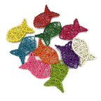 10PCS Rattan Ball Star Heart Moon Fish Xmas Tree Ornaments Christmas Ornaments Richie's 8cm fish-multicolor