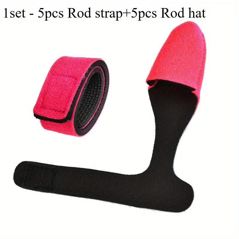 Adjustable Fishing Rod Holder Strap – Hook & Loop Fastener Rod Holder Strap Richie's 1set - 10pcs red