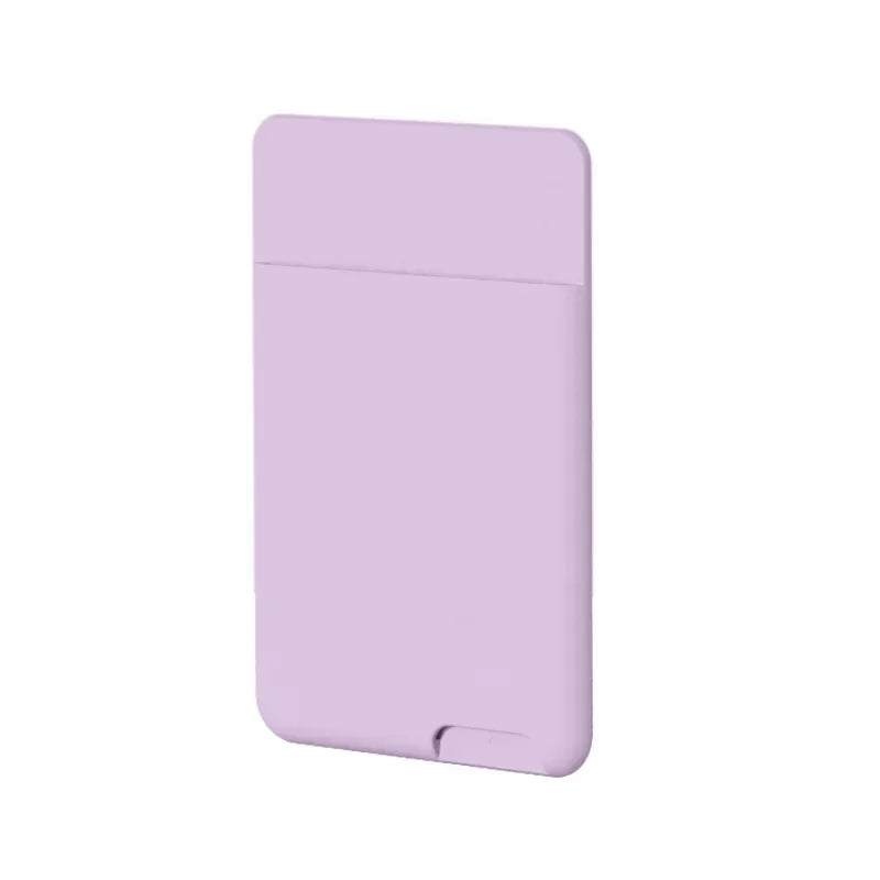 Silicone Stick-On Phone Card Holder Wallet – Self-Adhesive Pocket Phone Card Wallet Richie's Purple