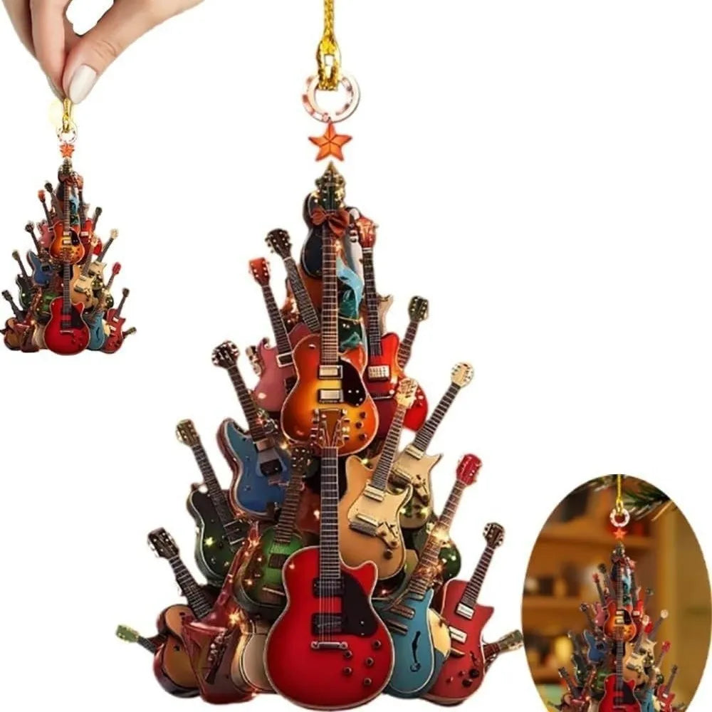 Acrylic Guitar Christmas Ornament – Music Xmas Tree Décor Gift Christmas Tree Ornament Richie's