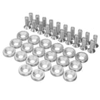 20pcs M6x15mm CNC Aluminum Fender Washer Bolt Engine Bay Kit Automotive Dress Up Bolts Richie's Silver