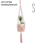 Boho Macrame Plant Hanger Cotton Rope Woven Hanging Basket Macrame Plant Hanger Richie's Pink