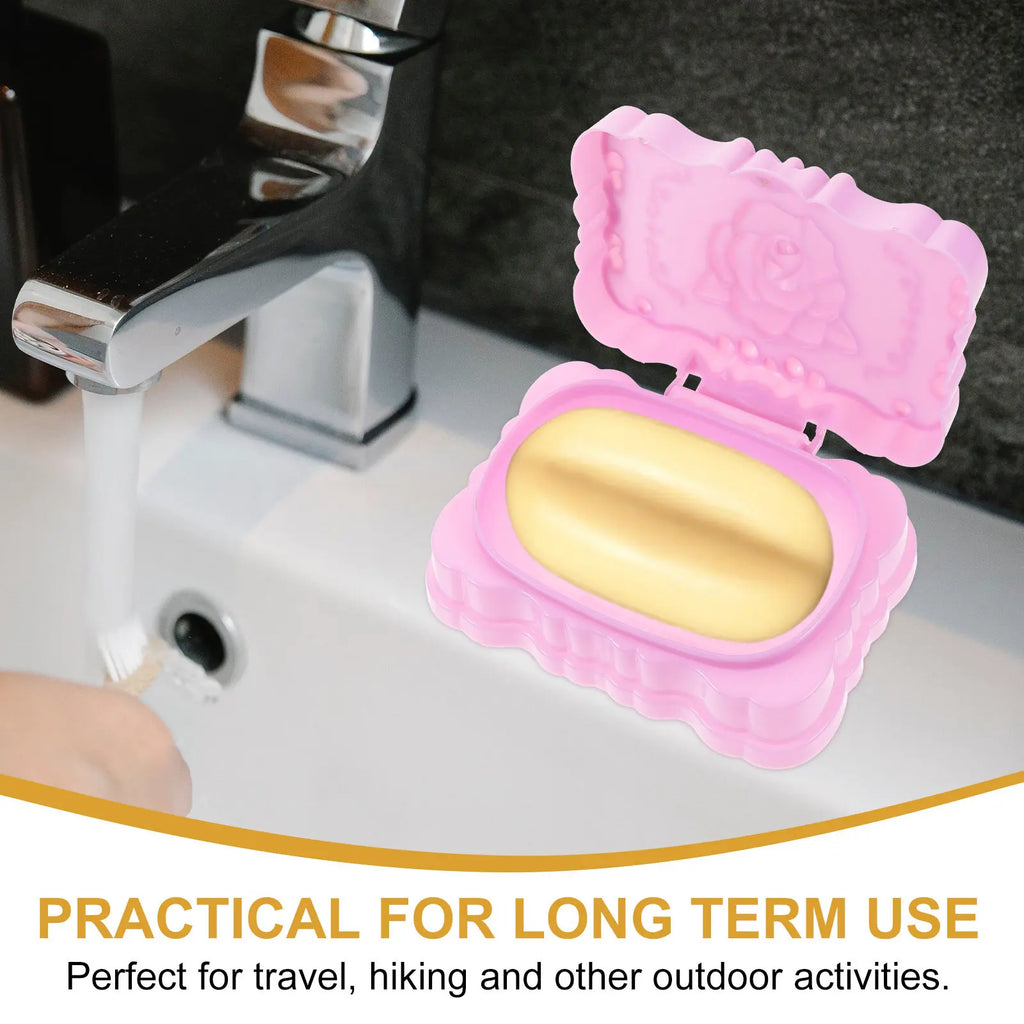 Double Layer Draining Soap Dish with Lid – Travel Soap Box Soap Dish Holder Richie's
