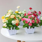 Pink Artificial Potted Flower Faux Plant Home Décor Ornament Artificial Potted Flower Richie's
