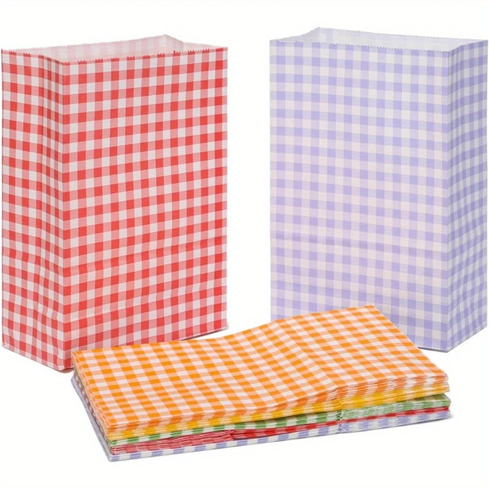 Multicolor Checkered Party Favor Paper Bags 50/100 Pack Party Favor Bags Richie's
