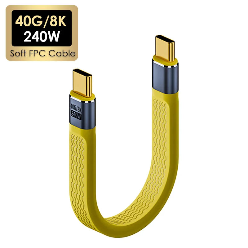 USB 4 Type-C Cable 40Gbps 8K@60Hz 240W PD FPC Short Cable USB-C Cable Richie's