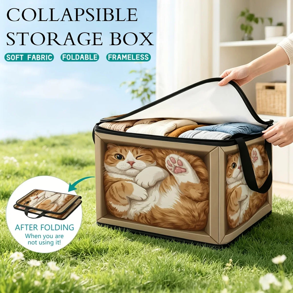Cute Cat Foldable Storage Box – Zipper Clothes & Bedding Organiser Foldable Storage Box Richie's