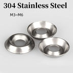 304 Stainless Steel Conical Countersunk Washer M3 M4 M5 M6 Conical Steel Washer Richie's M6x17x3.5 10pcs