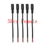 DC Power Pigtail Cable 5.5mm x 2.1mm Male Female Barrel Connector DC Power Connector Richie's 5Pcs Female