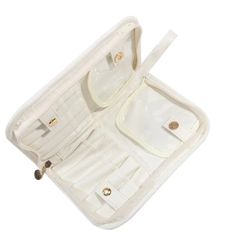 Rolling Makeup Brush Bag – PU Travel Cosmetic Organizer Makeup Brush Bag Richie's white