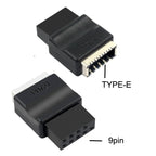 USB 2.0 9-Pin to USB Type-E Front Panel Header Adapter for PC USB Header Adapter Richie's 9Pin to TypeE Model2