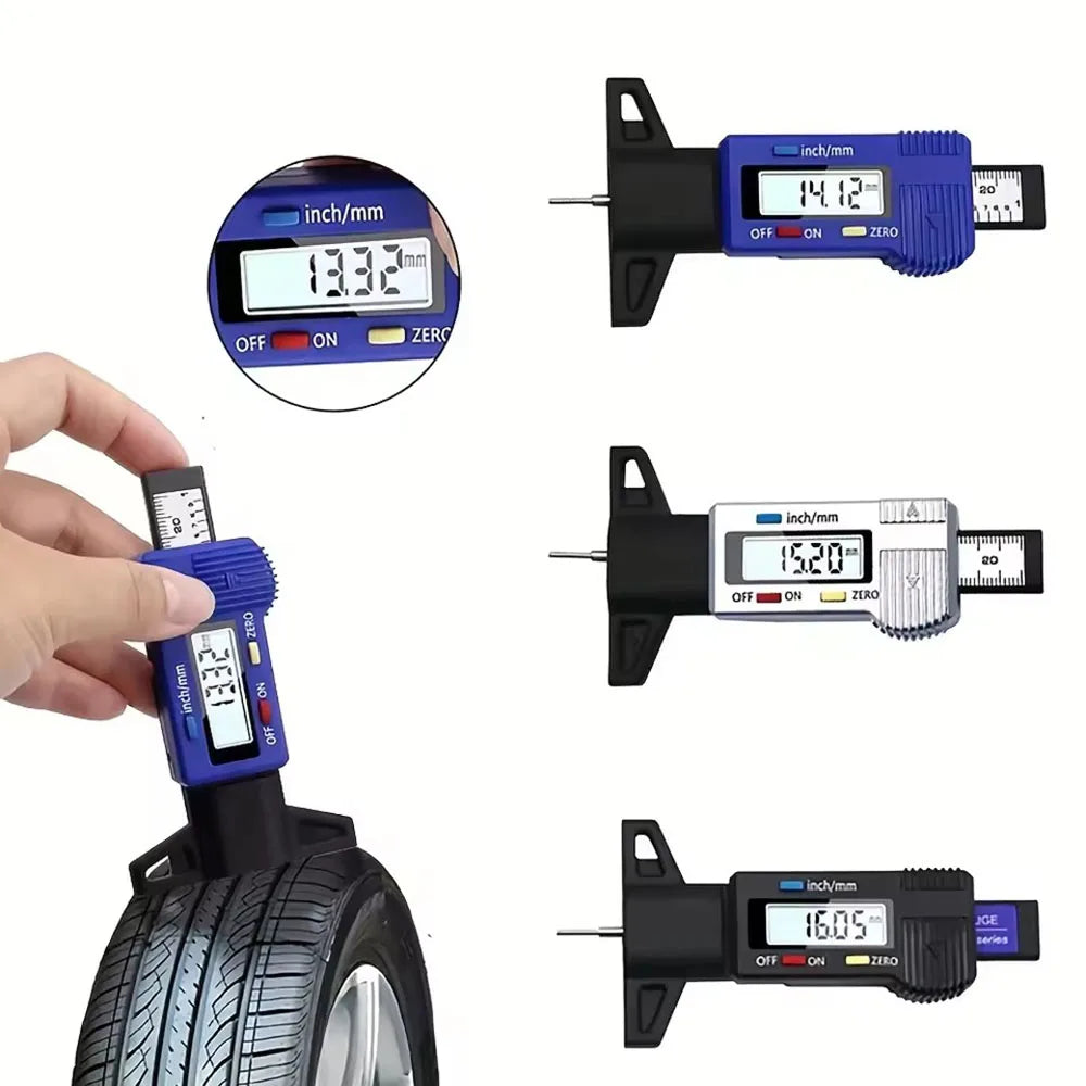 Digital LCD Tire Tread Depth Gauge Caliper 0–25mm Car Tool Tire Tread Gauge Richie's