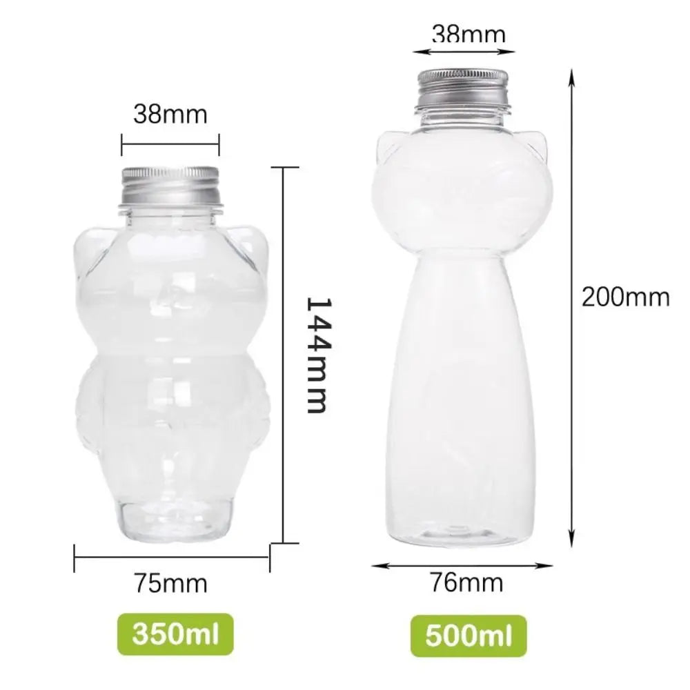 Cute Cat Shaped Transparent Water Bottle 350ml & 500ml Novelty Water Bottle Richie's