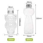 Cute Cat Shaped Transparent Water Bottle 350ml & 500ml Novelty Water Bottle Richie's
