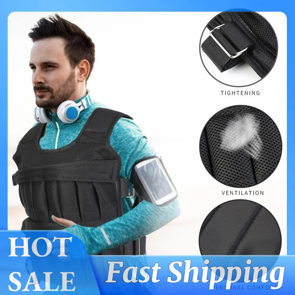 APWIKOGER Adjustable Weight Vest 3/15/35kg Workout Jacket Weighted Training Vest Richie's