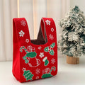 Christmas Knitted Spandex Tote Bag – Santa & Tree Gift Bag Holiday Gift Tote Bag Richie's A 1pc 20X35 CM