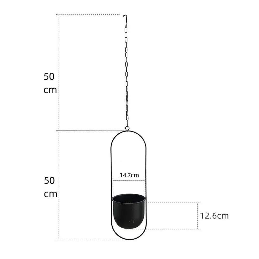 Iron Hanging Flower Pot Basket with Hook – Home Decor Hanging Planter Richie's B