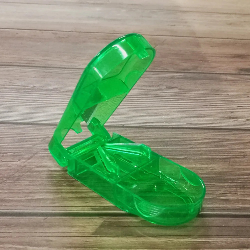 Portable Pill Cutter & Storage Box – Mini Clear Tablet Splitter Pill Cutter Box Richie's Green
