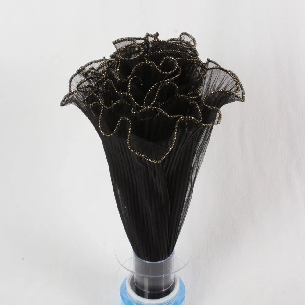 Pearl Wave Lace Mesh Flower Bouquet Wrapping 28cm x 4 Yards Bouquet Wrapping Mesh Richie's Glod Black one size