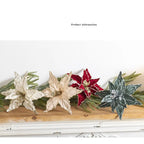 Glitter Poinsettia Artificial Christmas Flower 26cm Decoration Artificial Christmas Flower Richie's