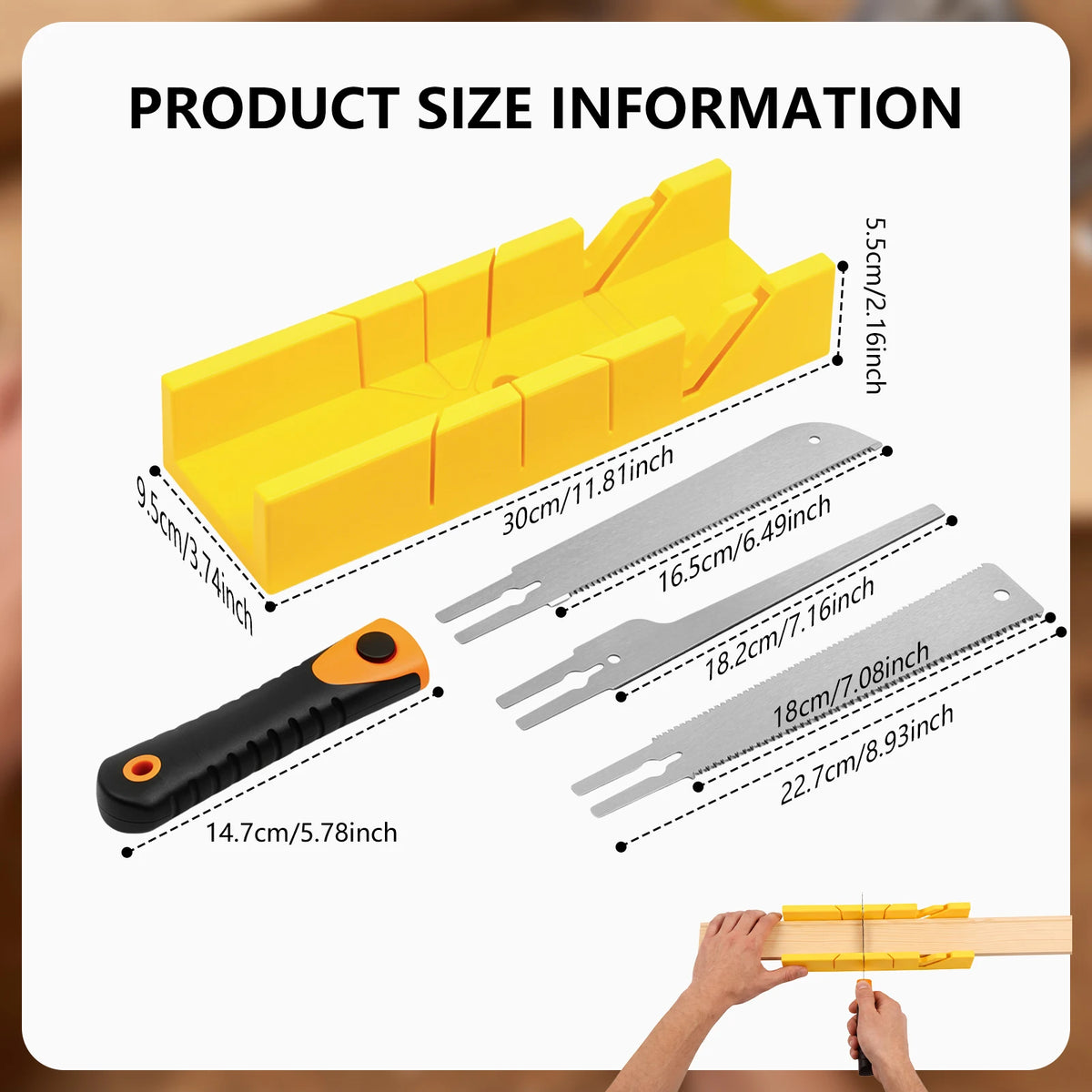 Mitre Box & Pull Saw Set – 4 Angles, 3 Blades | Woodworking Mitre Box Saw Set Richie's