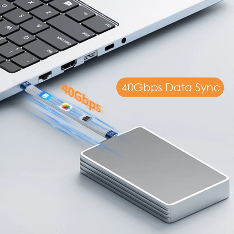 USB4 Cable 40Gbps Thunderbolt 4 USB-C PD 240W 8K FPC Short Cord USB-C Data Cable Richie's