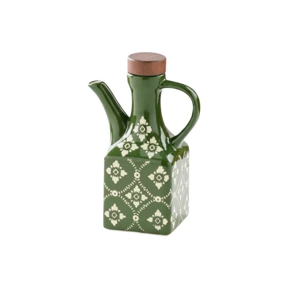 Blue Printed Ceramic Oil & Vinegar Pot with Handle 250ml Ceramic Oil Pot Richie's Green