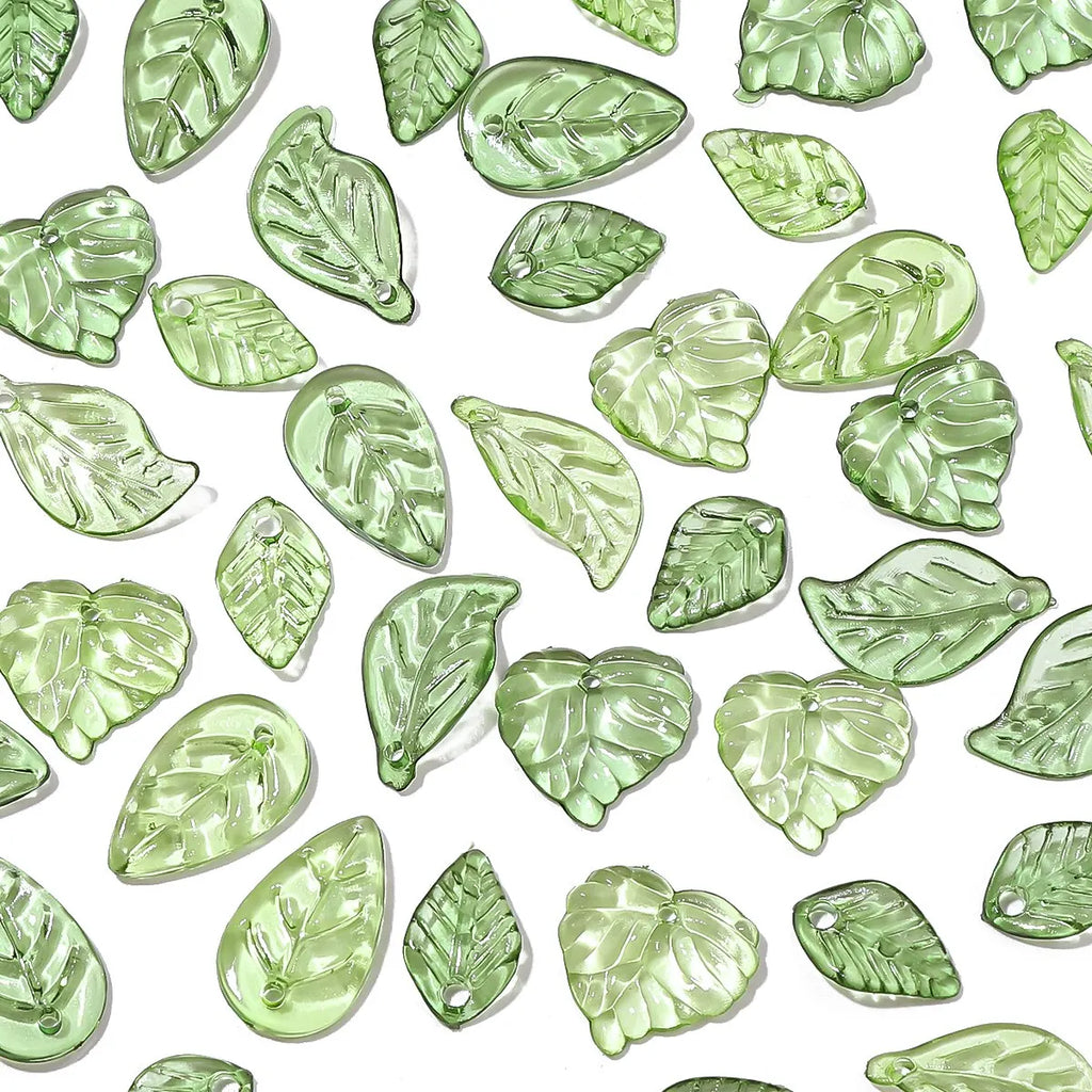 100pcs Acrylic Leaf Beads for DIY Jewelry Making & Crafts Craft Beads Richie's