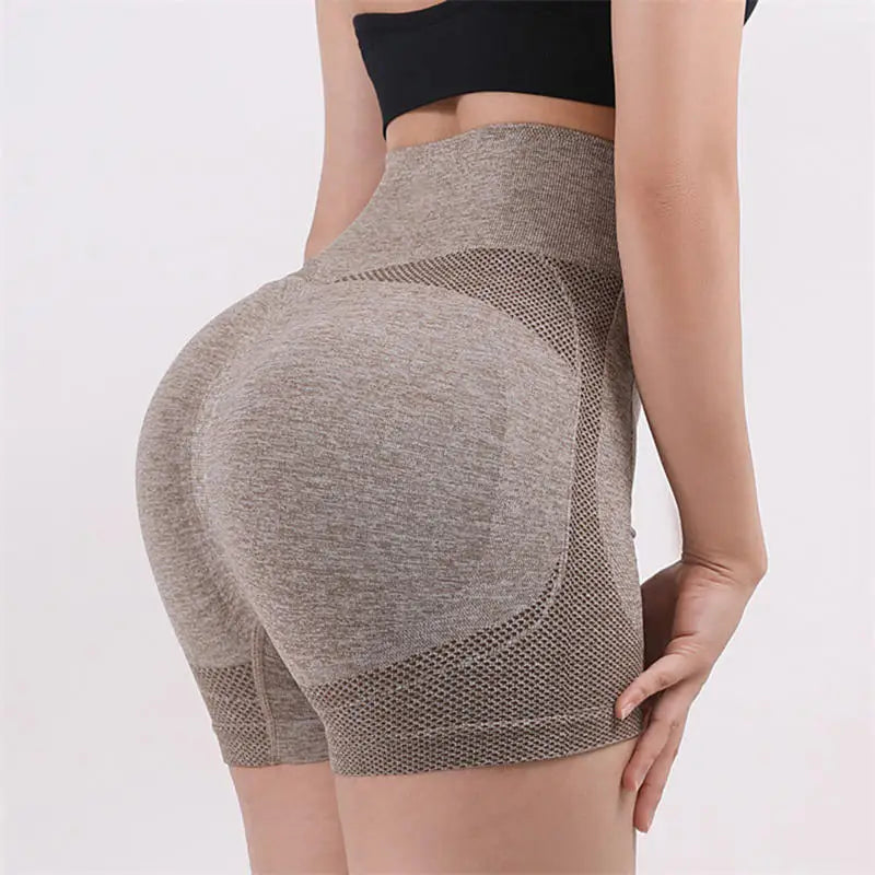 Women's Seamless Gym Shorts – Yoga, Cycling & Fitness Legging Women's Gym Shorts Richie's khaki S M